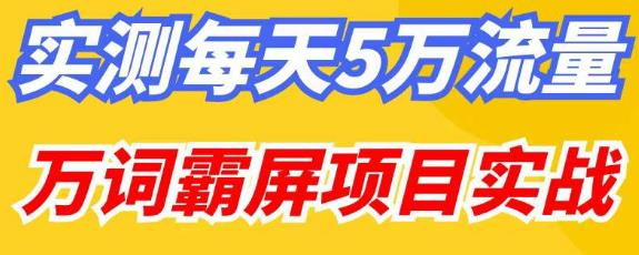 百度万词霸屏实操项目引流课，30天霸屏10万关键词网赚项目-副业赚钱-互联网创业-资源整合云翼资料社区